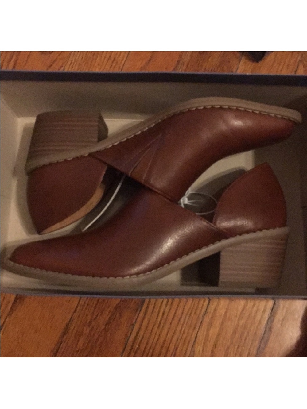 Universal Thread Brown Cutout Block Heel Ankle Shoes